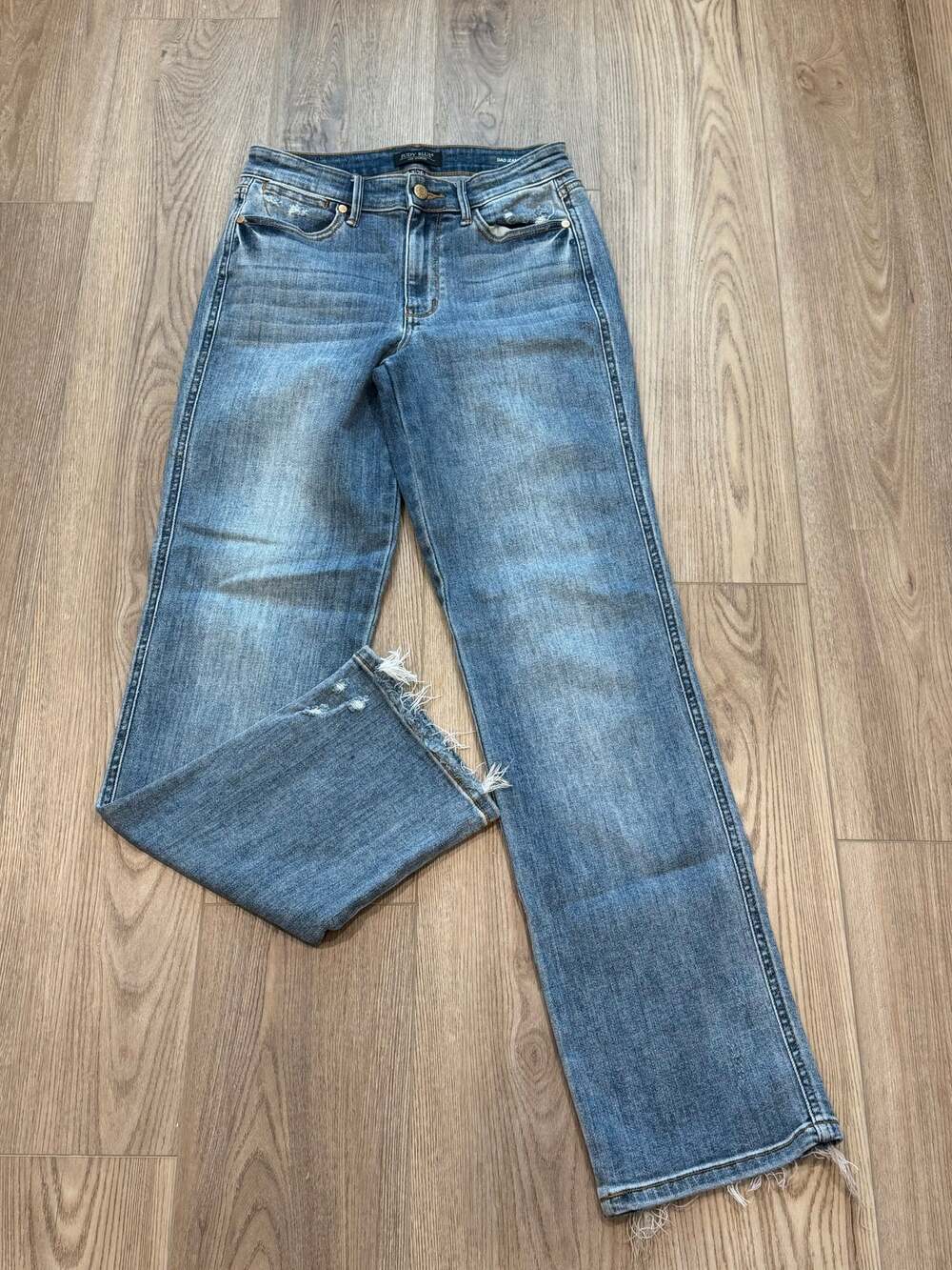 Judy Blue Dad Jean High Rise Distressed Straight Leg Size 3/26 JB82540MD